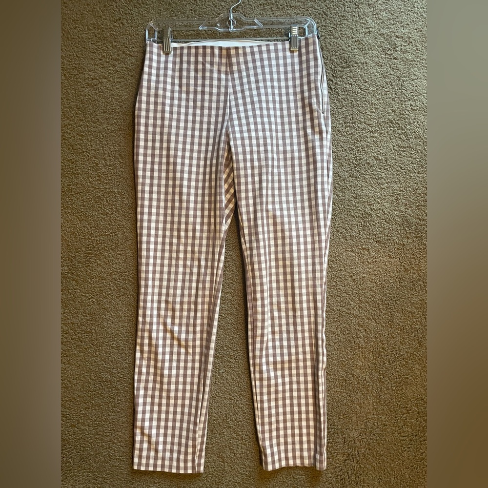 a new day Brown Gingham Pants, Size 2